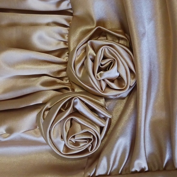 VINTAGE Jessica McClintock Gold Strapless Mini Dress, 80s Prom Queen, Size 4 - Picture 6 of 11